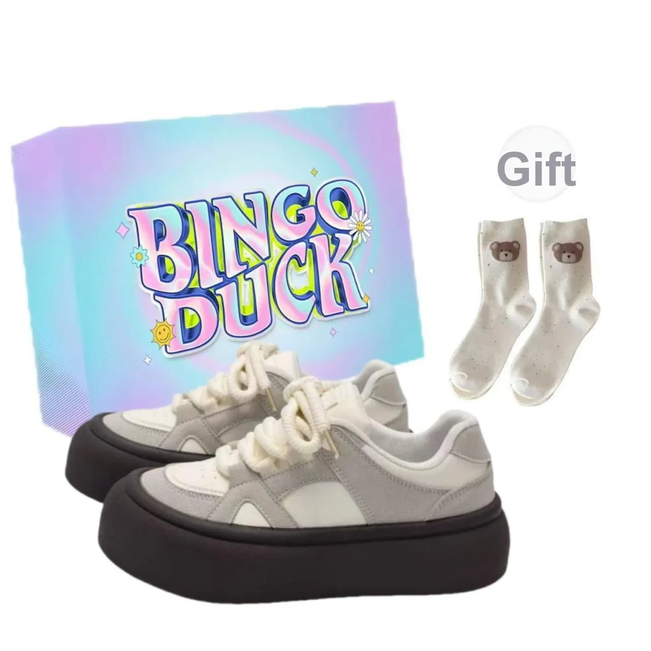 BINGO DUCK Slip Resistant Low Top Skateboard Shoes Women's Dark Brown