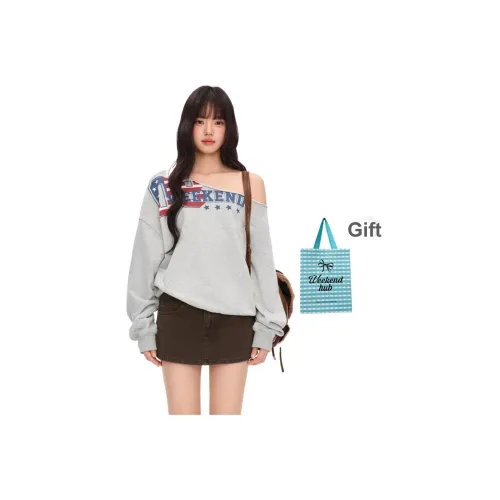 WEEKEND HUB Повседневный Off Плечо Свитшот Женские