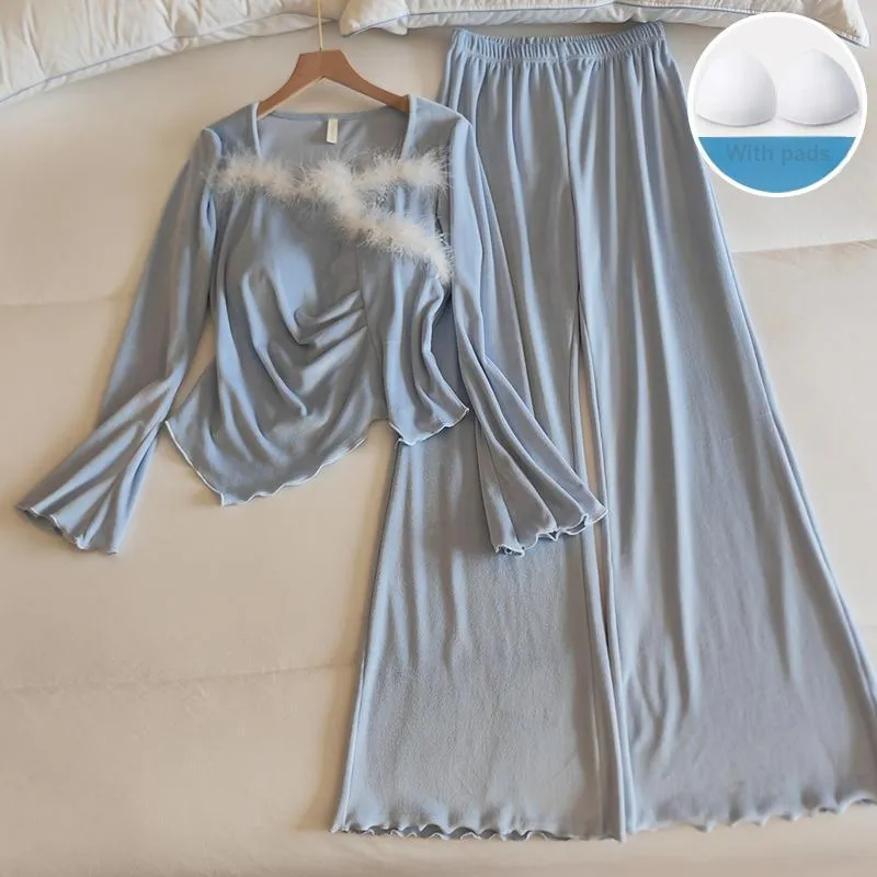 Sleeping Beauty Pajama Set Women's Light Blue-1