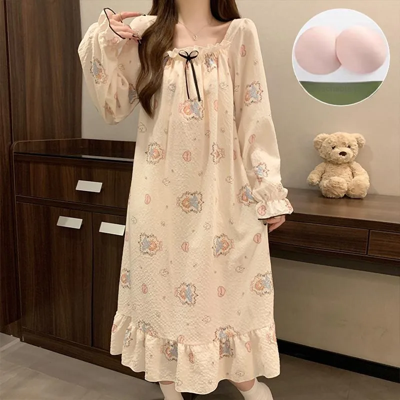 Ta Yan Nightgown Women's Apricot-5