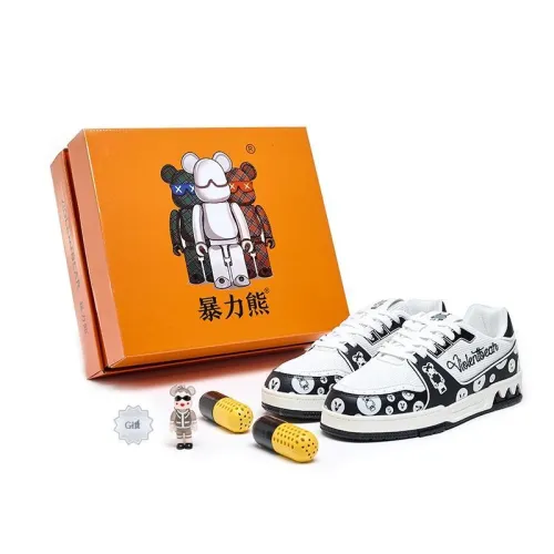 Violentbear Extravagant Cushioning, Wear Resistant High Top Skateboard Shoes Unisex Black White