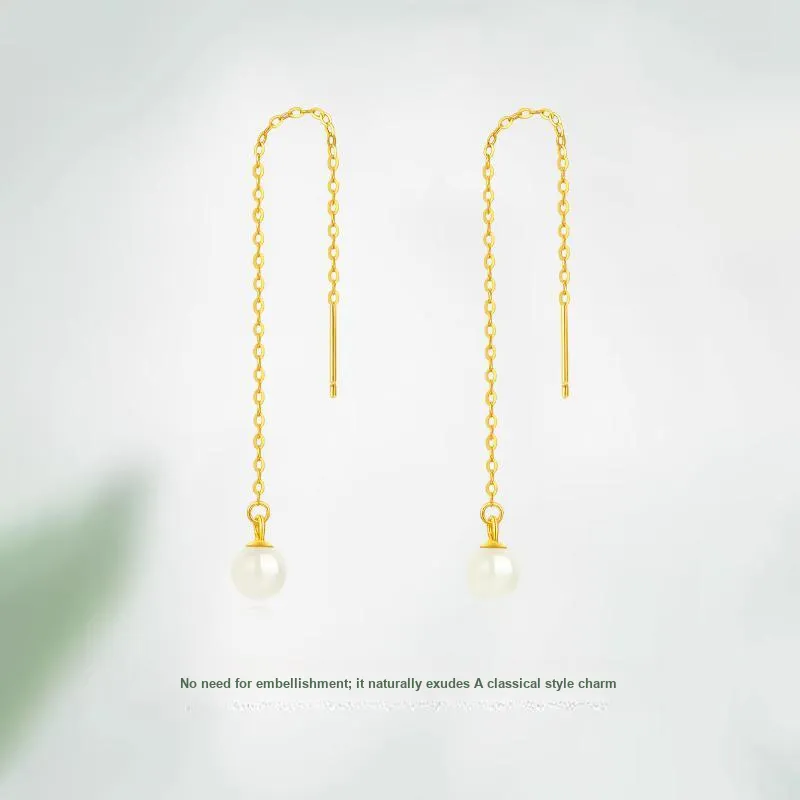 JINLIUFUJIXIANG Hetian Jade Earrings White Jade/Pale Greenish White Jade Women's-2
