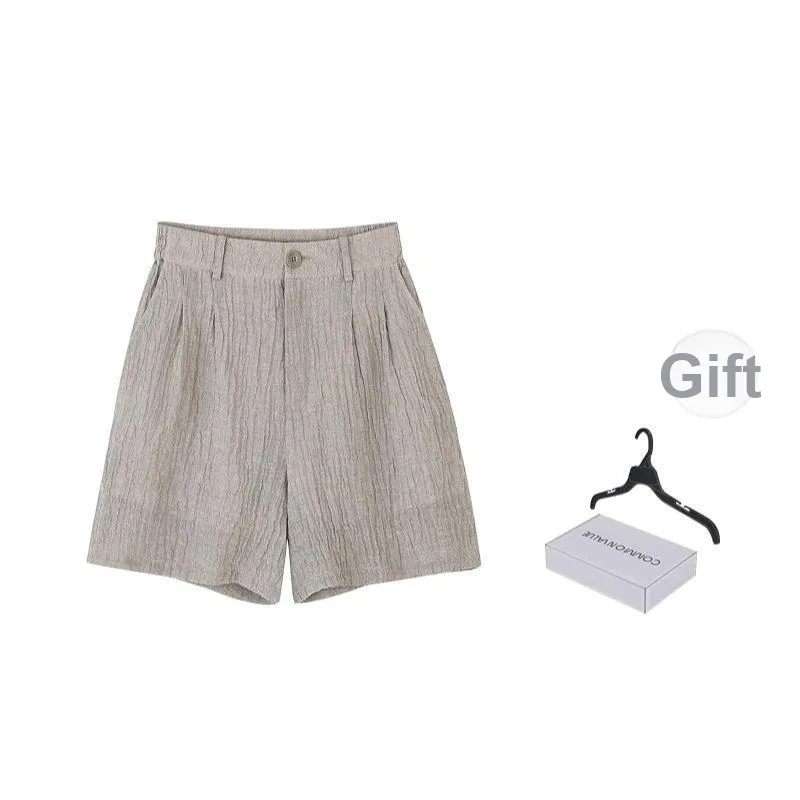 COMMON VALUE 'Riverbank La Jetee' Casual Shorts Unisex Rain-Soaked Linen