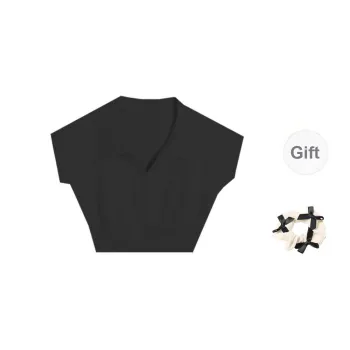 Korean Style Fashion Solid Color Slimming Cropped T Shirt Women's