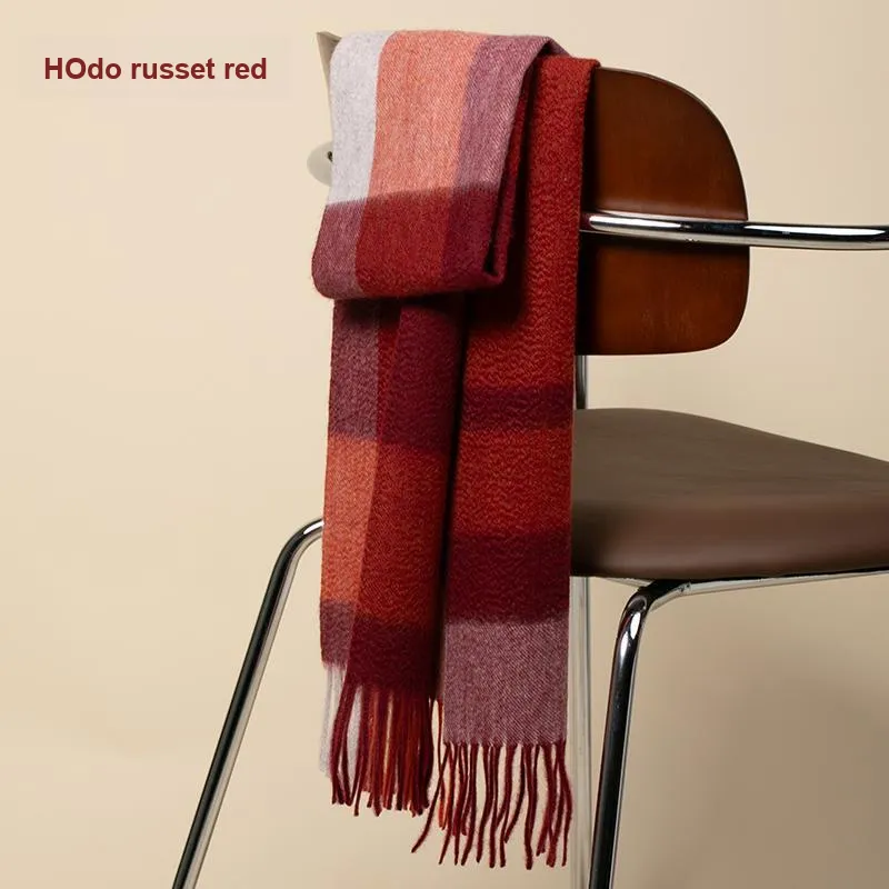 Red Bean 100% Cashmere Knit Scarves Women's-9