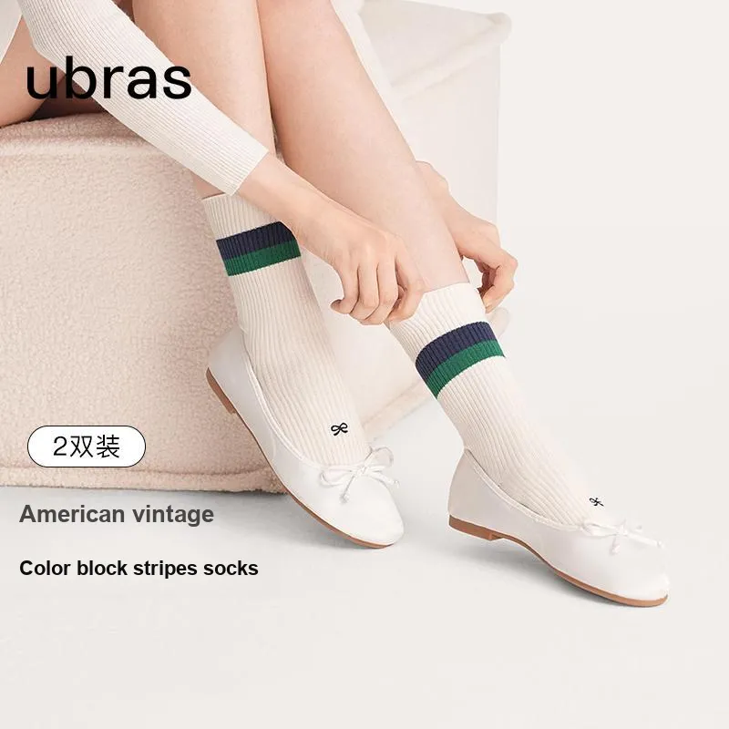 Ubras Mid Calf Socks Women's 2 Pack-19