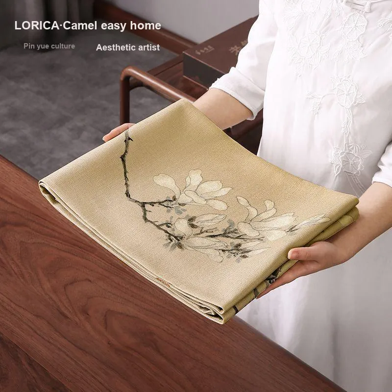 LUOYIJIA New Chinese Style Waterproof Tea Mats, Tea Table Runners, Zen Tea Table Tablecloth-1