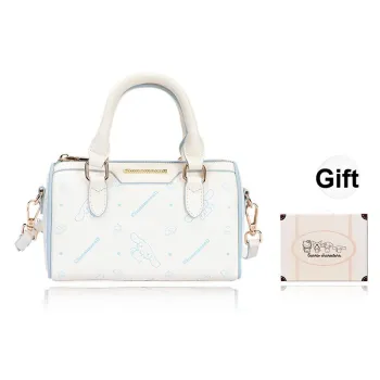 MESUCA Synthetic Leather Boston Bag, Shoulder Bag, Crossbody Bag, Handbag Women's Cinnamoroll Blue White