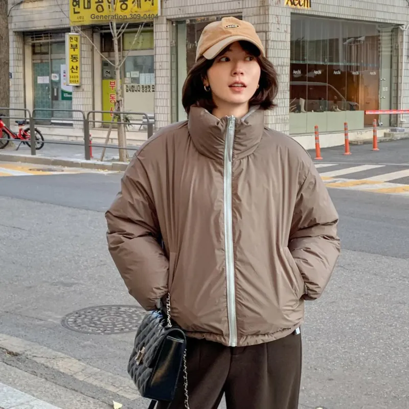 Fstudio Fall And Winter Korean Sweet Style Petite Cropped Down Jacket Coat Women's-5