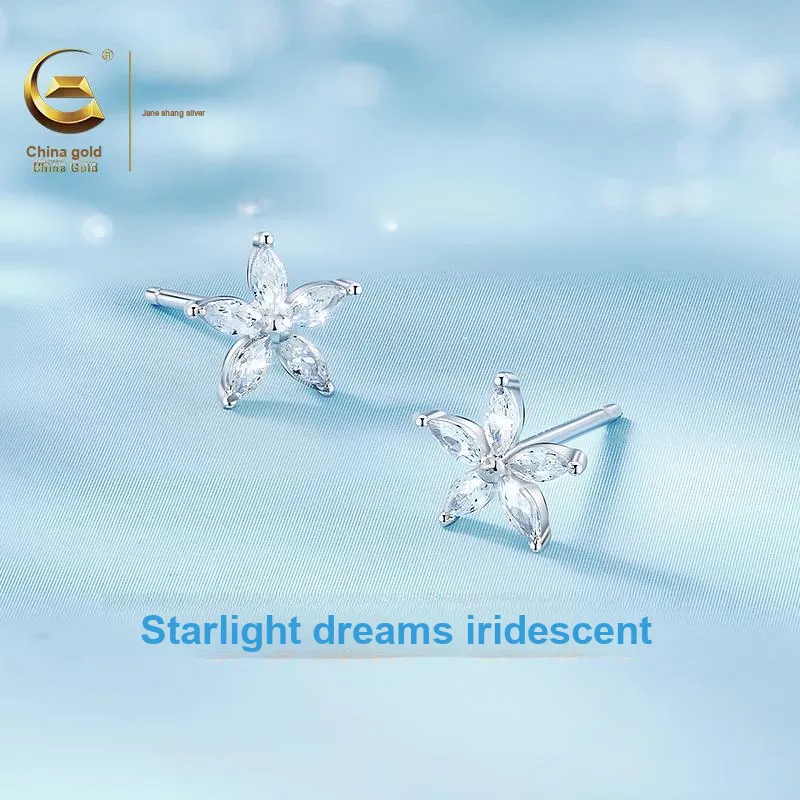 ZSY S925 Pair Of Stud Earrings Women's Box-2