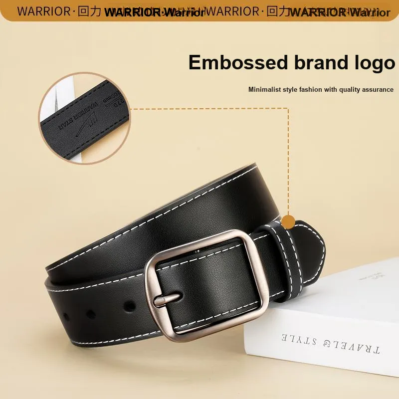 Warrior Bovine Split Transfer Leather Leather Belts Unisex 3.3cm-4
