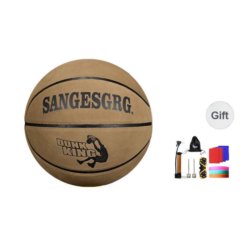 SANGESGRG Cow Leather Basketball Light Umber Size 7 Ball Competition Unisex-1