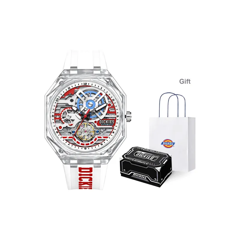 Dickies Starlight Collection Wrist Watch Mechanical Movement Cut Out Dial Unisex Shopping Bag+Box-8
