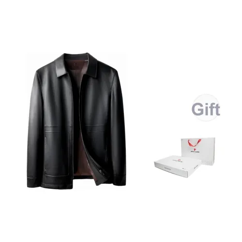 PIERRE CARDIN Кожа Куртка Мужская Черная