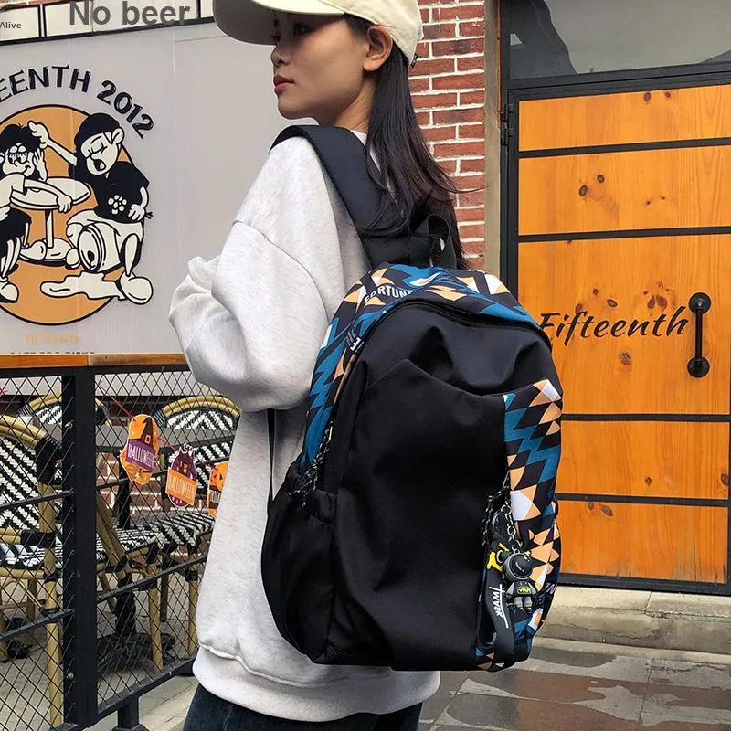Yalu Nylon Backpack Regular Unisex Red/Yellow/Emerald Green/Peacock Blue-4