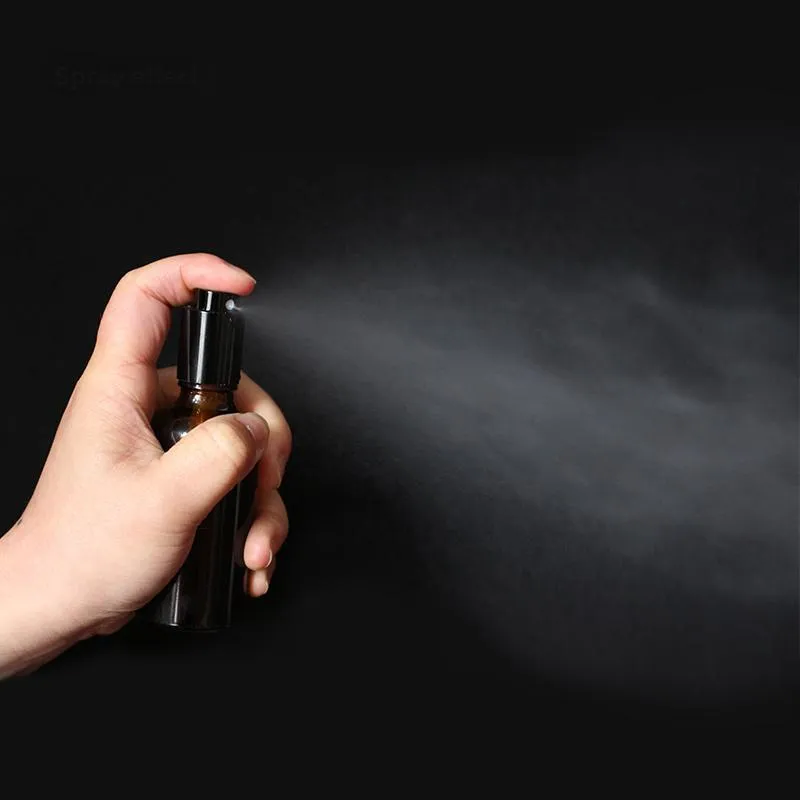 JIANYINGSHU Glass Spray Bottle Portable Partition Bottle Lightproof Glass Push Button Travel Small Bottle-9