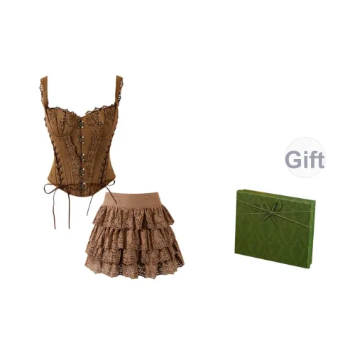 DITB Hippie Кофе Женские Комплекты с Юбкой