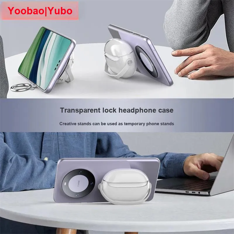 Yoobao Compatibility  P MOTIVE Beats Studio Buds TPU Transparent Lock Buds+Impact Resistant Headphone Cases-3