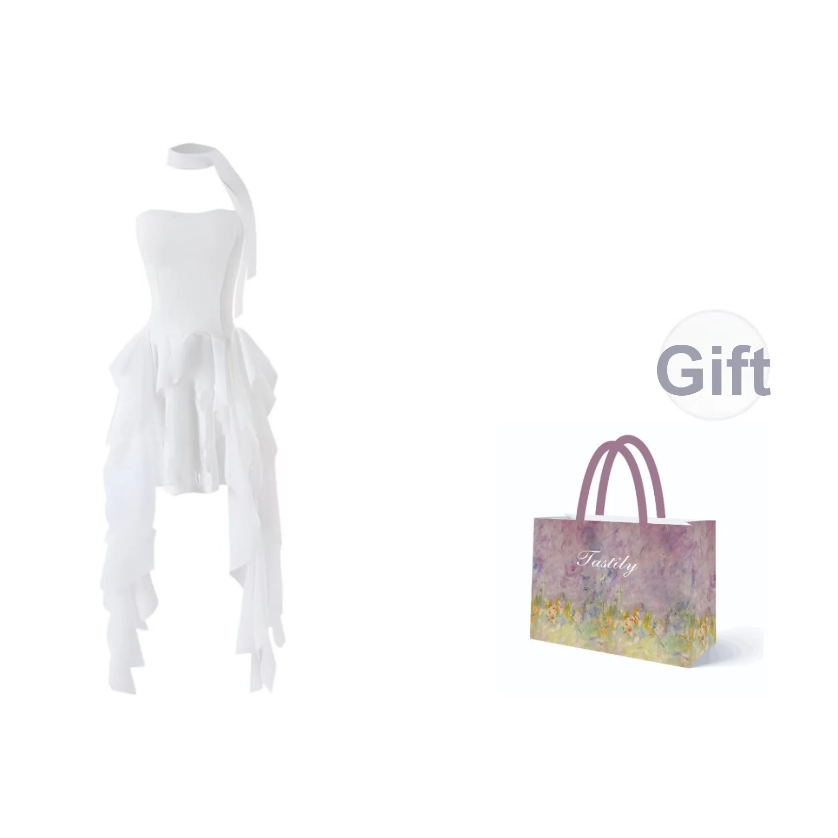 TASTILY Slip Платье Женское Белое