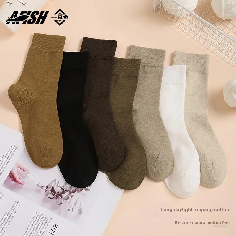 AFISH Mid Calf Socks Women's Shopping Bag 5 Pack-8
