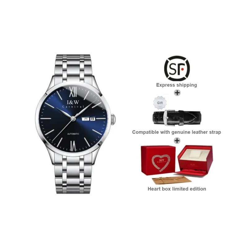 I&W CARNIVAL HWGUOJI Automatic Mechanical Movement Stainless Steel Watchband Watch Men's Watches Gray Dial-14