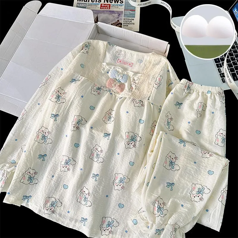 Sleeping Beauty Pajama Set Women's White-3