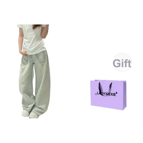 LADYXIEXIE Светло-белые Женские Джинсы