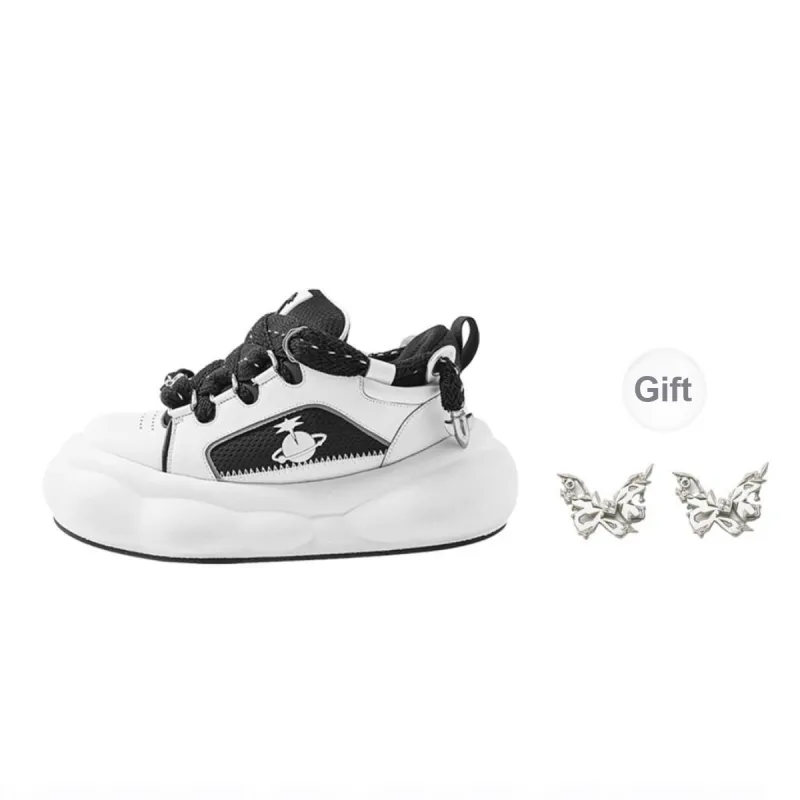 OmniPlanet Cushioning Balance Lightweight Height Increasing Low Top Skateboard Shoes Unisex White-0