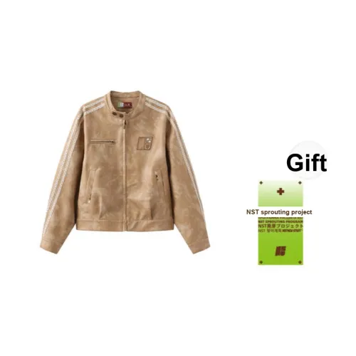 NSTNEW START Потертый Воротник-стойка Кожа Куртка Женская