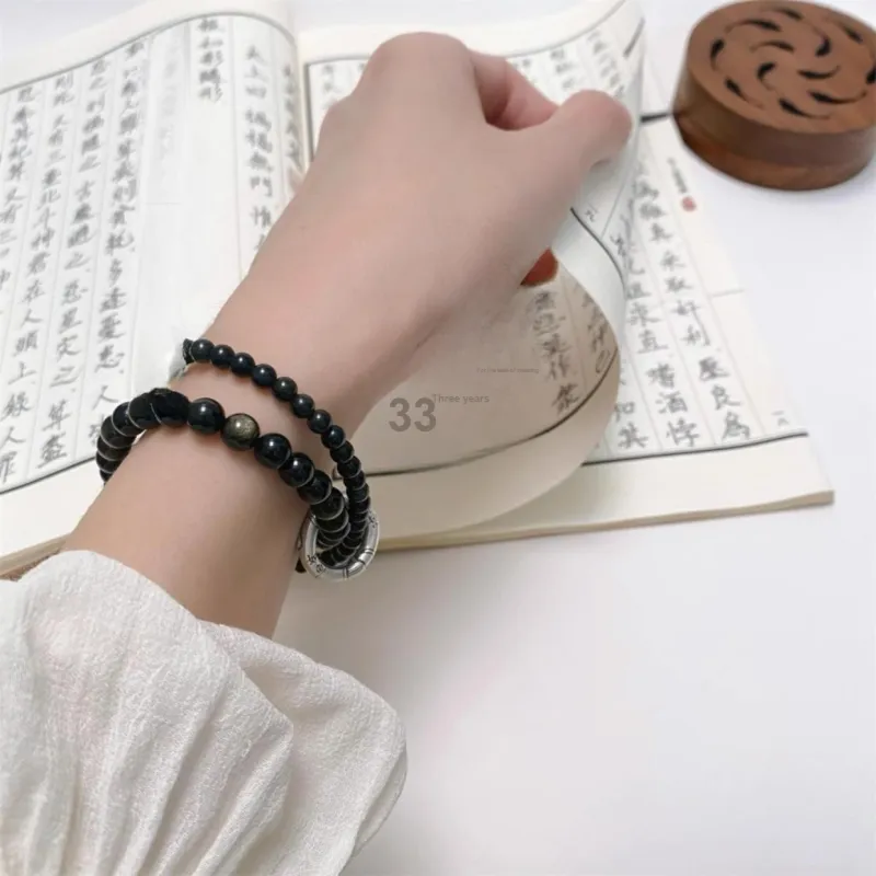 Red All Year Round Obsidian Jade Bracelets Unisex-2