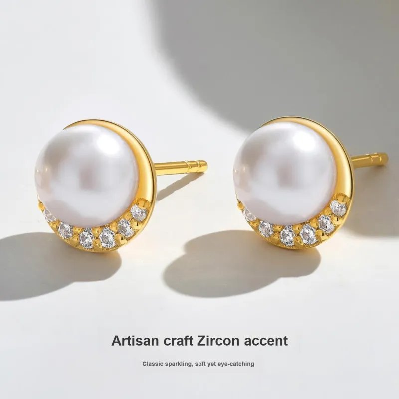 ME LUXE Pearl Stud Earrings Women's-2
