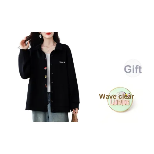 LANGQING Черный Giveaway Бренд Наклеенный Женские Свитшоты