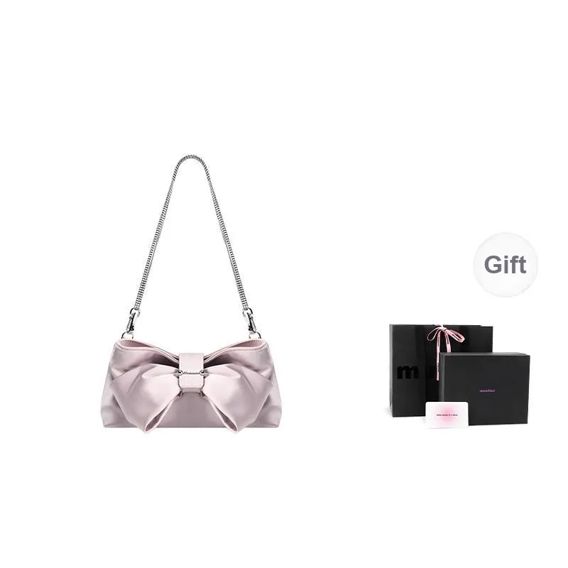 Muuluu Satin Shoulder Bag Regular Women's Cherry Blossom Pink/Wave Gray-8