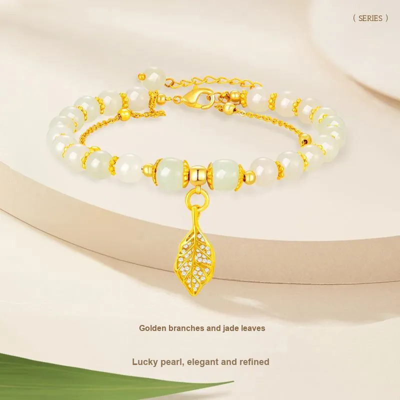 JINLIUFUJIXIANG Hetian Jade Bracelets White Jade/Pale Greenish White Jade Women's-2