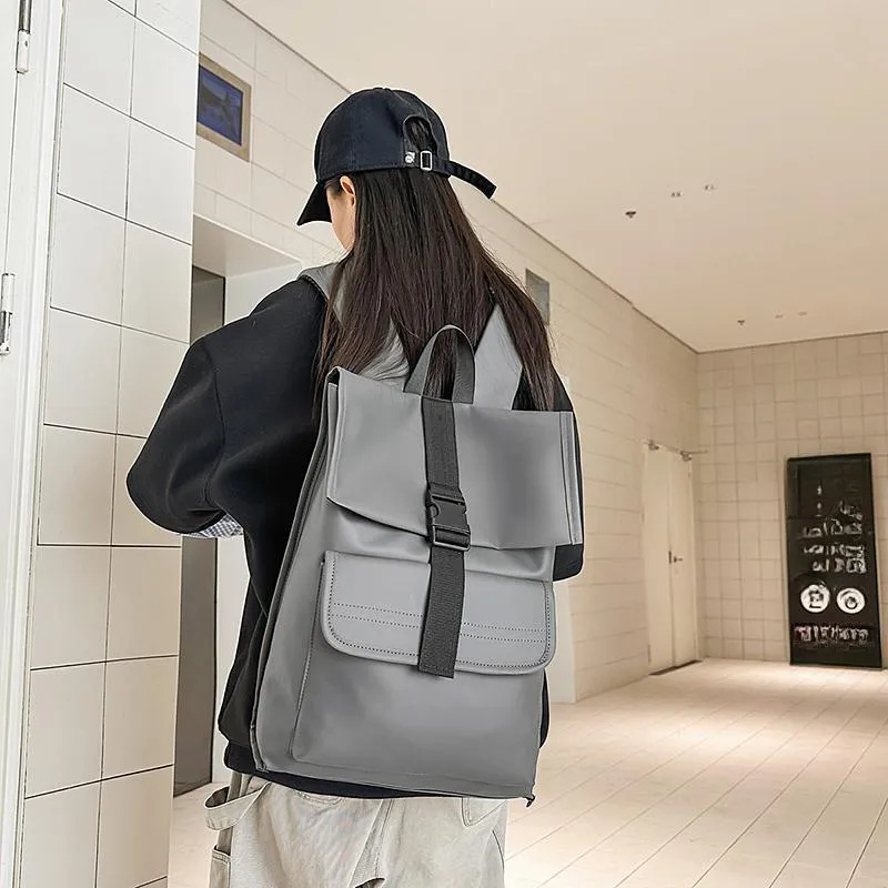Yalu Nylon Backpack Unisex Black/Gray-8