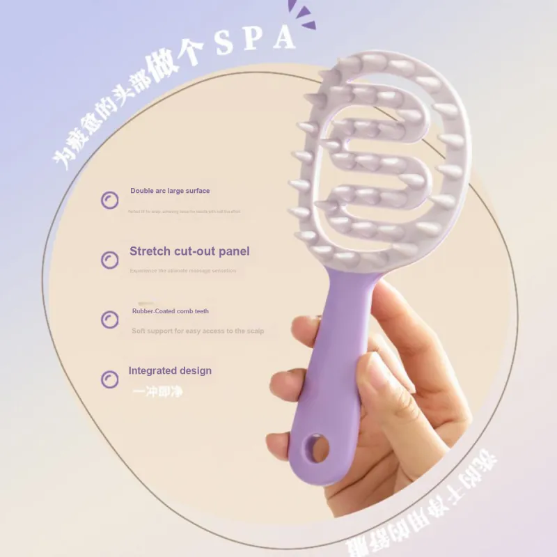 Malian Dry And Wet Dual Use Long Handle Shampoo Comb Home Use Long Hair Straightener Tool-5