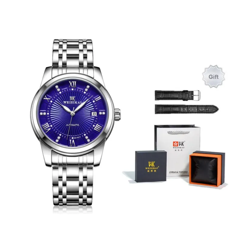 WSK Mechanical Movement Watch Men's Watches White Dial-2