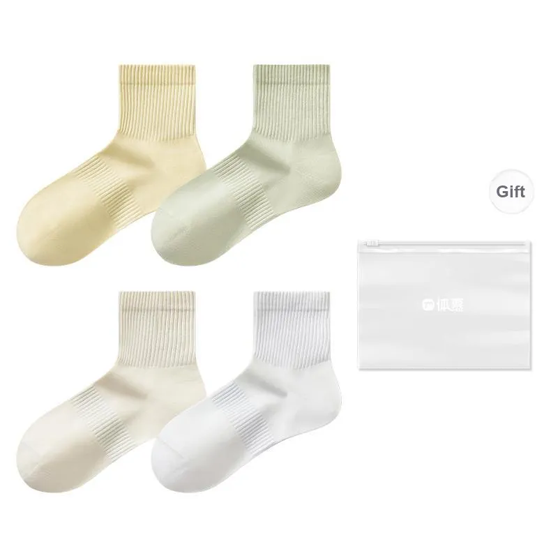 Temooues Ankle Socks Women's Shopping Bag Combo Set-5