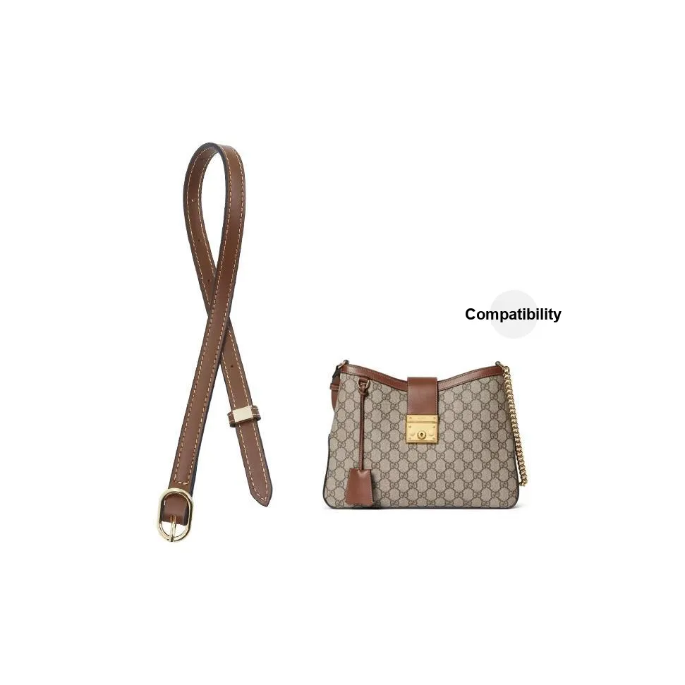 YUESIHUI Bag Straps Brown Genuine Leather Extension Strap