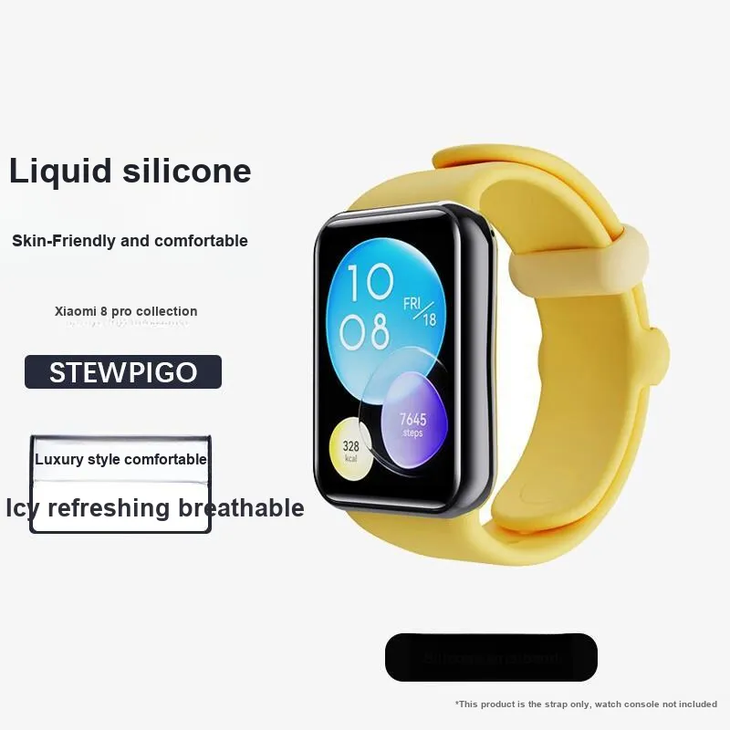 STEWPIGO Xiaomi Compatibility Watch Band 130 205mm Silicone Material-1