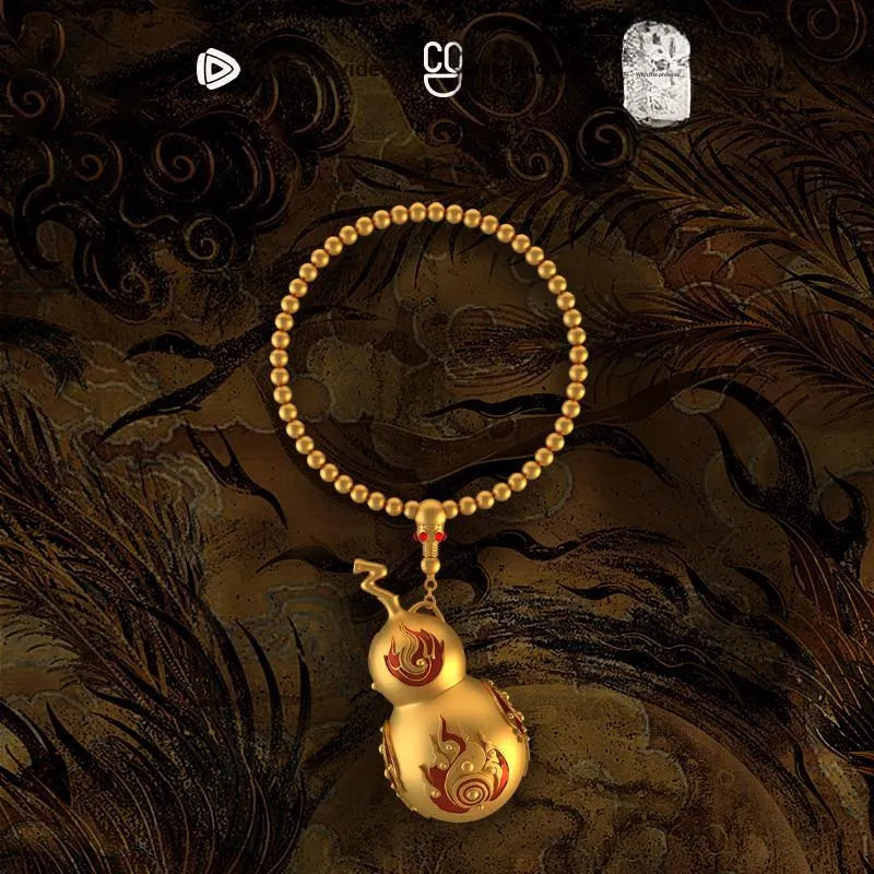 TENGXUNSHIPINCAOCHANGDI With The Phoenix Alloy Gourd Beaded Bracelet Lanyards-1