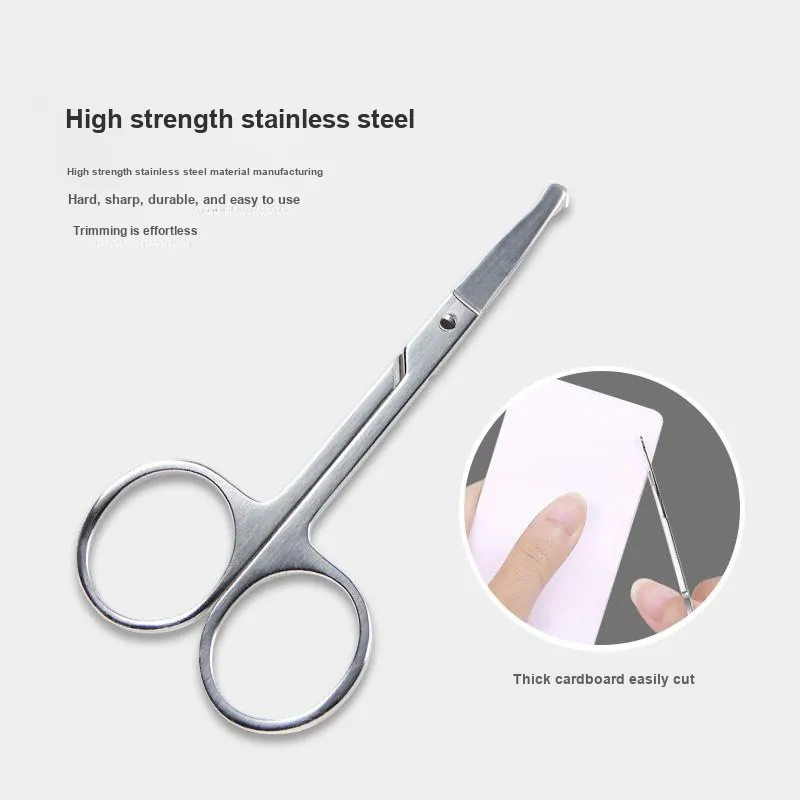 JINGLINGLONG Face Protective Tool Three-Piece Set Cellulose Nose Hair Clipper Ear Pick Acne Needle And Pimple Extractor-6