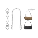 White Four-Leaf Clover Silver (Heart Clasp)+Decorative Chain 35cm