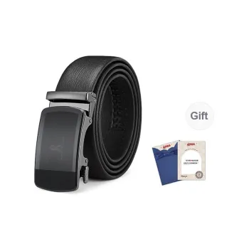 ROBERTA DI CAMERINO Cow Leather Belts Men's Black 3.45cm Writing A Greeting Card With Printed Photos