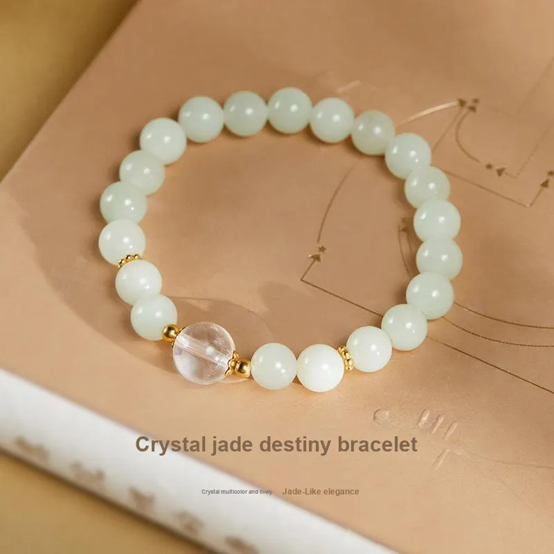 DIHUAJI Hetian Jade Bracelets Pale Greenish White Jade Women's-2