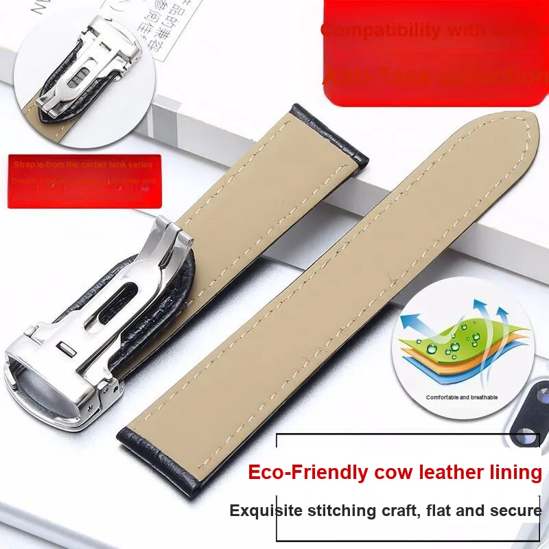 Gangjue Cartier Compatibility Watch Band Genuine Leather Material-22