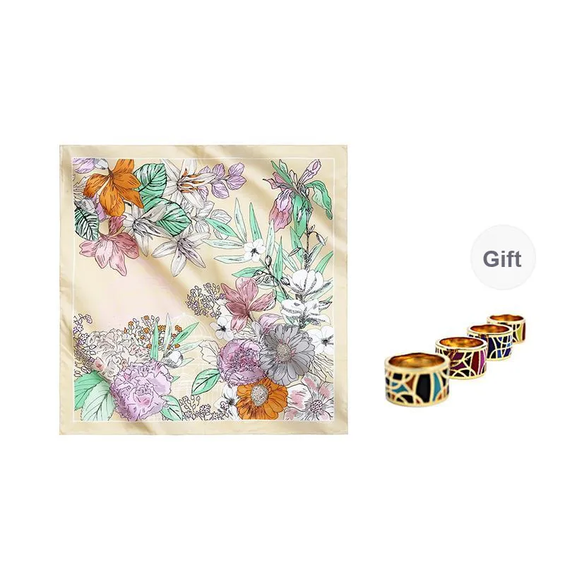 MARJAKURKI Silk Large Scarf Women's-0