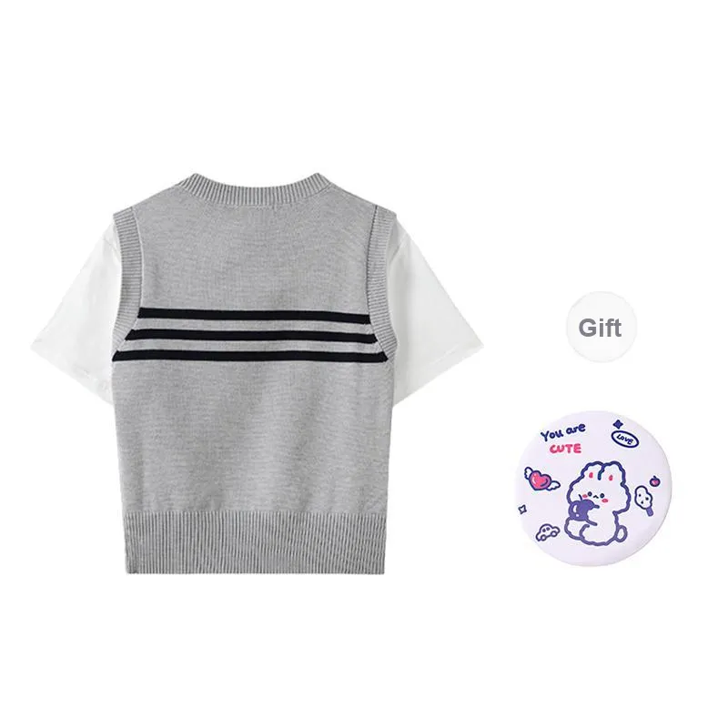 EVPGB Set in Sleeve T Shirt Women's Gray+Giveaway-1