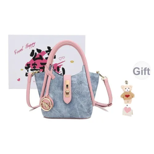 BUHOWE ПУ (полиуретан) Сумка Стандартная Женская Синяя и Розовая