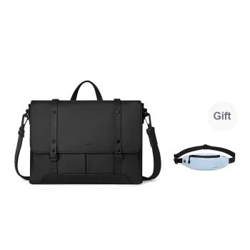 PIERRE CARDIN Fabric Messenger Bag, Crossbody Handbag Medium Size Men's Black